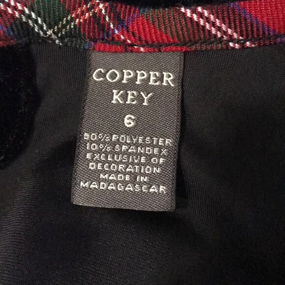 Copper Key Black Velour Top & Tartan Plaid Skirt 6 - Picture 6 of 8